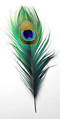 Peacock feathers isolated on transparent background. PNG