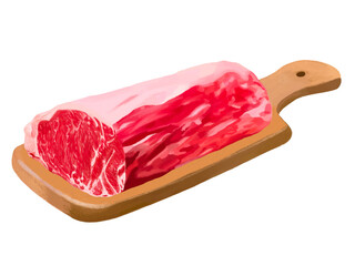 ステーキ肉（ブロック）まな板付き