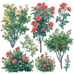 Set of Plants & Flowers Illustrations