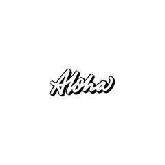 Greeting Words Logo black and white vector Aloha