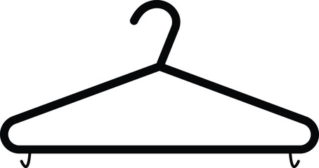 Black Fill Clothes Hanger Icon. High quality vector fashion Laundry, Wardrobe. Fitting Room Symbol for Info Graphics, Design Elements, Websites, Presentation and Application on transparent background. - obrazy, fototapety, plakaty