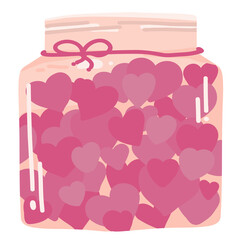 Heart in a glass jar