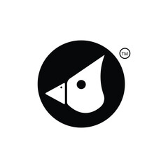 simple concept bird head logo design suitable for companies