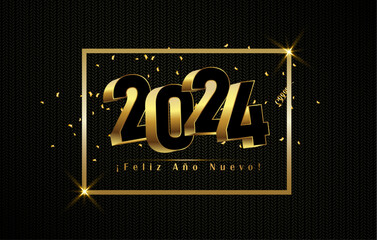 ¡Feliz año nuevo! 2024 Felicitaciones y reflexiones - obrazy, fototapety, plakaty
