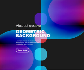Obraz premium Round triangle and round square composition geometric background