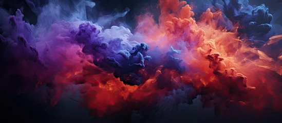 Fotobehang purple and blue and orange volcanic eruption © paisorn