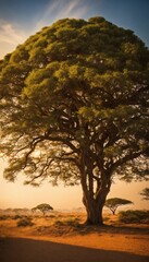 Fototapeta na wymiar Acacia trees communicate with each other