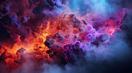 Fototapeta na wymiar purple and blue and orange volcanic eruption