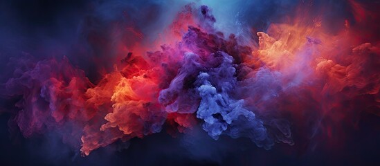 purple and blue and orange volcanic eruption - obrazy, fototapety, plakaty