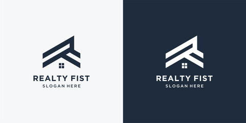 Abstract real estate agent logo icon vector design. - obrazy, fototapety, plakaty