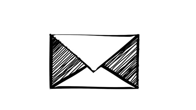 Animation of a scribble style Back To School Icon with an envelope Icon