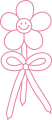 Cute Flower Balloon Bow Ribbon Illustration