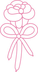 Cute Rose Flower Balloon Bow Ribbon Illustration