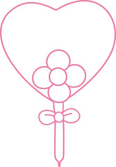Cute Heart Valentine Balloon Illustration