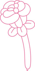 Cute Rose Flower Balloon Illustration