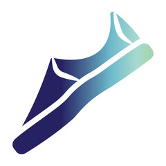Fashion icon on flat gradient style. shoe icon