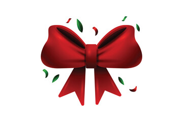 Red Ribbon Christmas Sticker Design