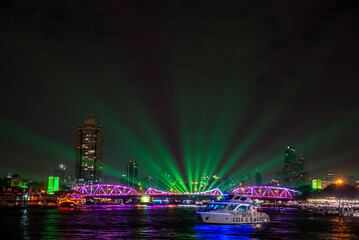 Illumination and light shows along the Chao Phraya River