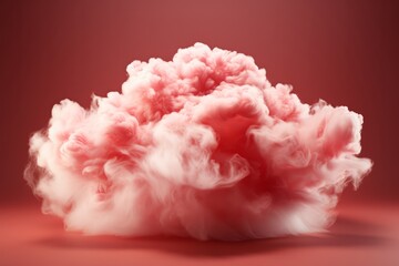 Dashing Superhero Cloud in Action Pose, on an isolated Crimson background, Generative AI