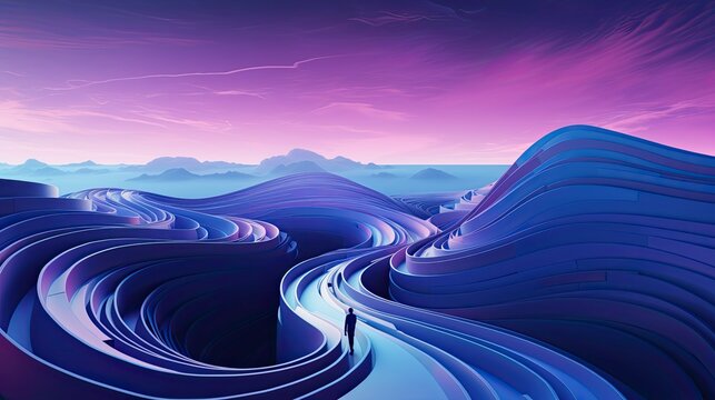 a simple winding road pathway on map abstract