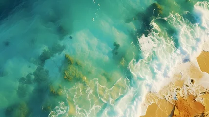 Gordijnen an aerial view of the sea with rocks   © Yi_Studio
