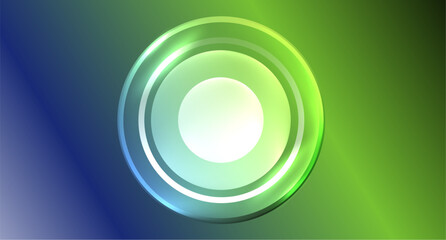Neon glass circle copyspace for your text or product presentation geometric background. Vector illustration For Wallpaper, Banner, Background, Card, Book Illustration, landing page