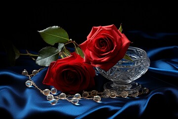 red rose and rings