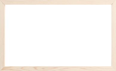 Wooden photo frame isolated on transparent background. PNG