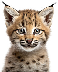 Obraz premium Baby bobcat isolated on transparent background. PNG
