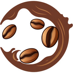 Fototapeta premium Coffee beans splash in round shape