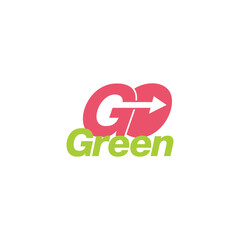 letter go green colorful decoration vector