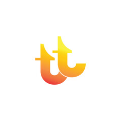 letter tt simple gradient symbol logo vector