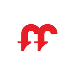 letter r m simple linked font logo vector