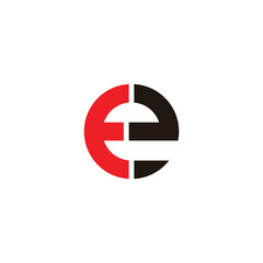 letter ee circle geometric colorful logo vector