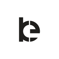 letter be simple linked line round logo vector