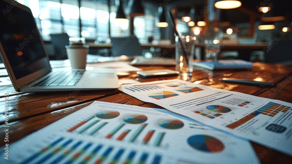 Leinwandbilder documents showing key business metrics. generative ai.