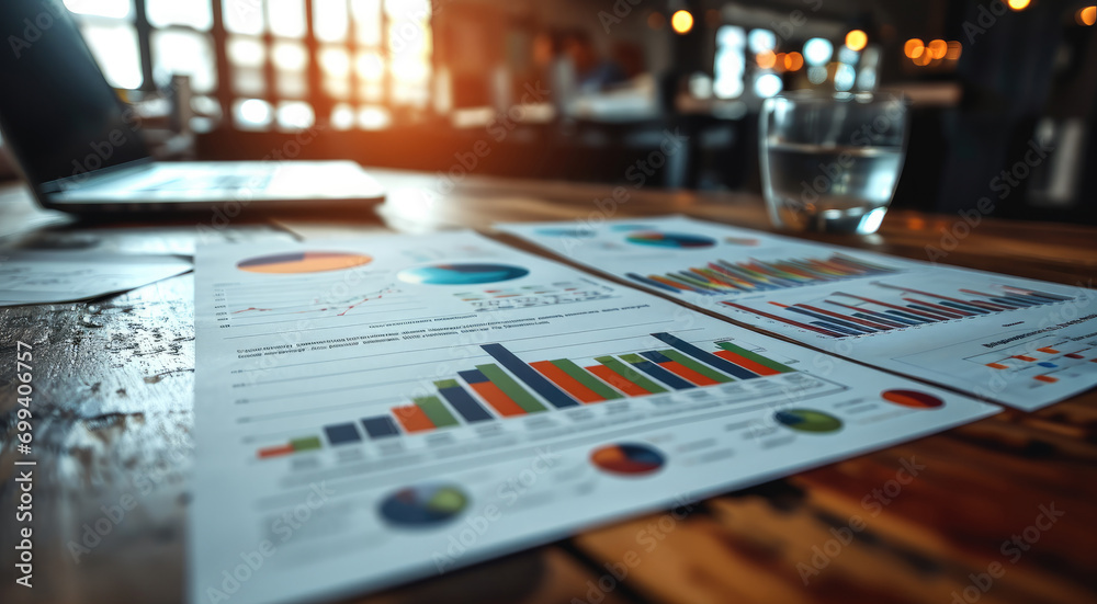 Leinwandbilder documents showing key business metrics. generative ai.
