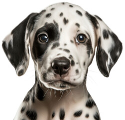 Baby Dalmatian isolated on transparent background. PNG