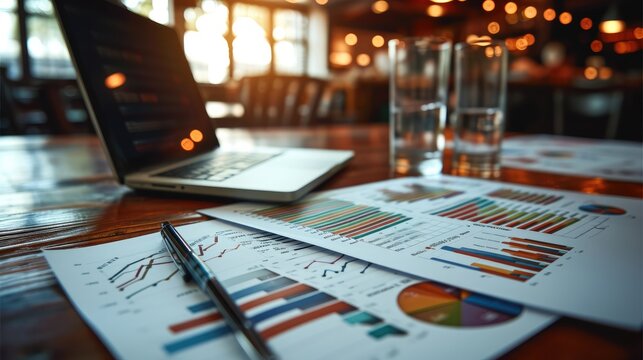 Documents showing key business metrics. Generative AI.