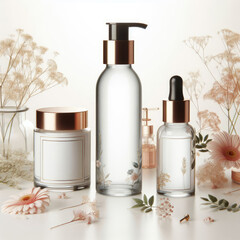 Showcasing Beauty in Glass Bottles: Elegant Beauty Product Mockup