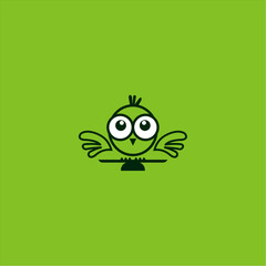cute and unique bird logo concept