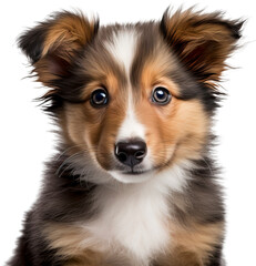 Baby Shetland Sheepdog isolated on transparent background. PNG