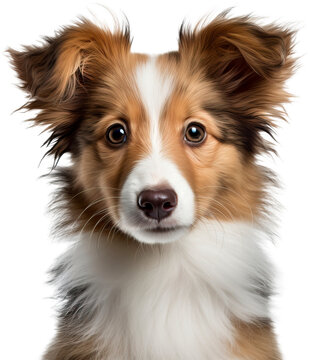 Baby Shetland Sheepdog isolated on transparent background. PNG