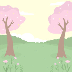 VECTOR FLAT ILLUSTRATION SPRING BACKGROUND