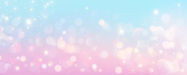 Foto op Canvas Bokeh sky background. Light pink pastel galaxy abstract wallpaper with glitter stars. Fantasy space with sparkles. Vector © Chorna_L