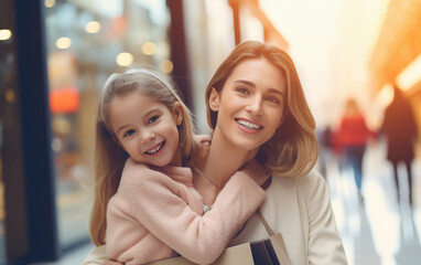 young and beautiful mother with daughter