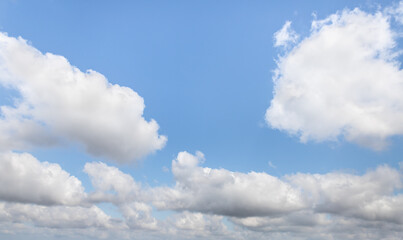 The unique  beauty of a clear cloudy daytime summer sunny calm bright sky