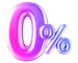 0 percentage discount number gradient 3d render