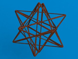 Wireframe Shape Small Stellated Dodecahedron 3D print model - obrazy, fototapety, plakaty
