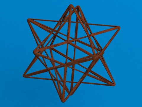 Wireframe Shape Small Stellated Dodecahedron 3D print model